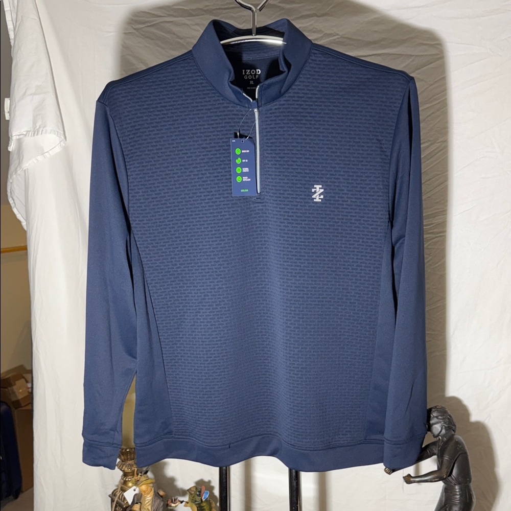 Izod Men’s Navy Blue Quarter-Zip Sweater